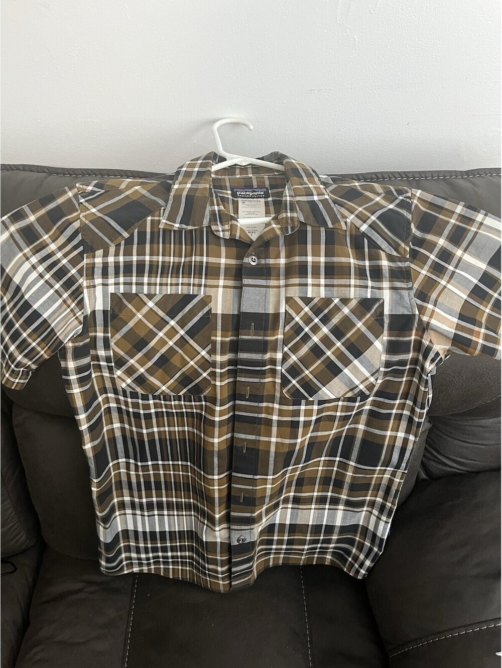 Patagonia Shirt Adult Small S Organic Cotton Button Up Short Sleeve Plaid